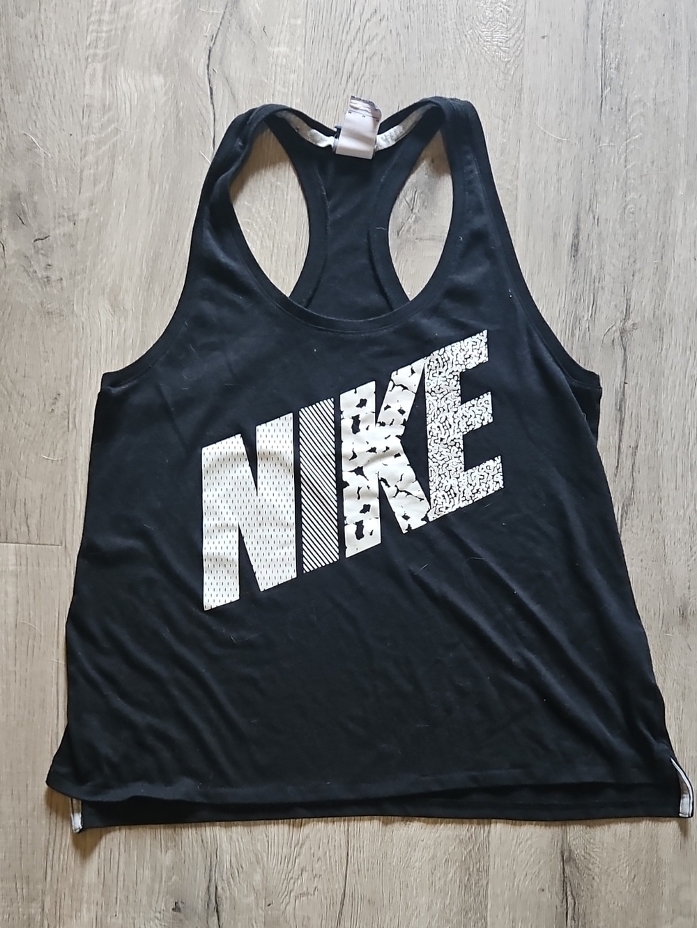 Nike Black Tank Top with White Graphic Logo